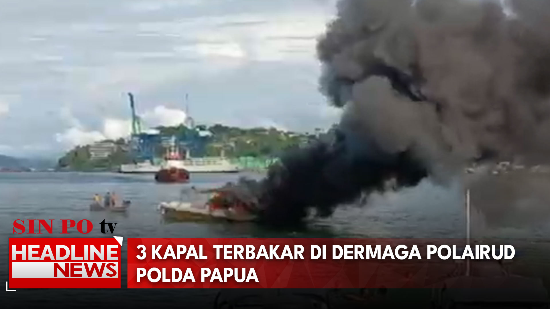 3 Kapal Terbakar di Dermaga Polairud Polda Papua