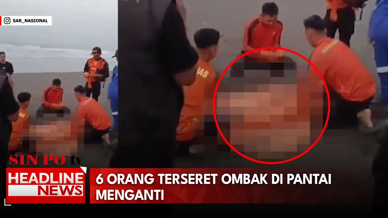 6 Orang Terseret Ombak Di Pantai Menganti