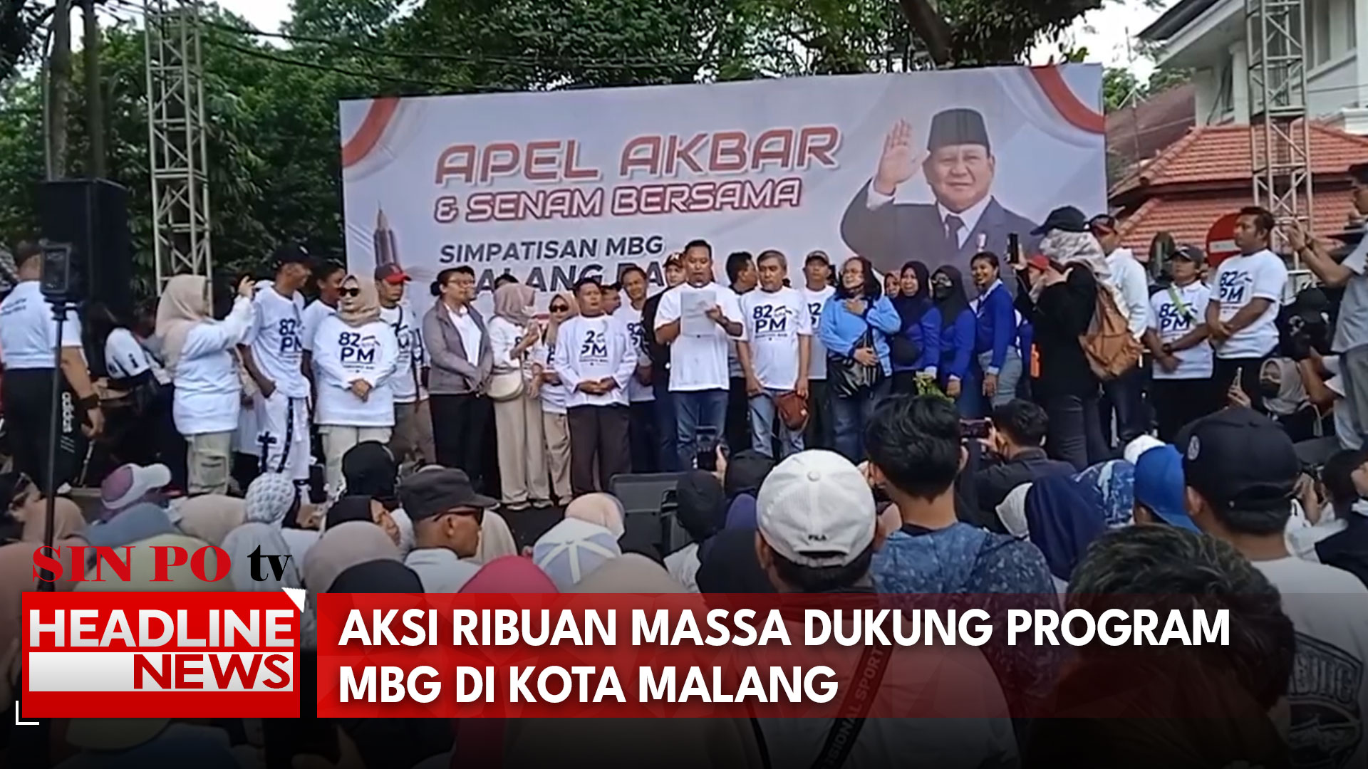 Aksi Ribuan Massa Dukung Program MBG di Kota Malang