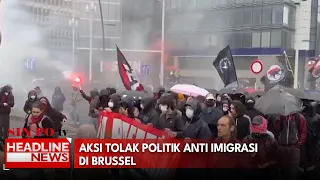 Aksi Tolak Politik Antiimigrasi di Brussel
