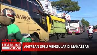 Antrean SPBU Mengular Di Makassar