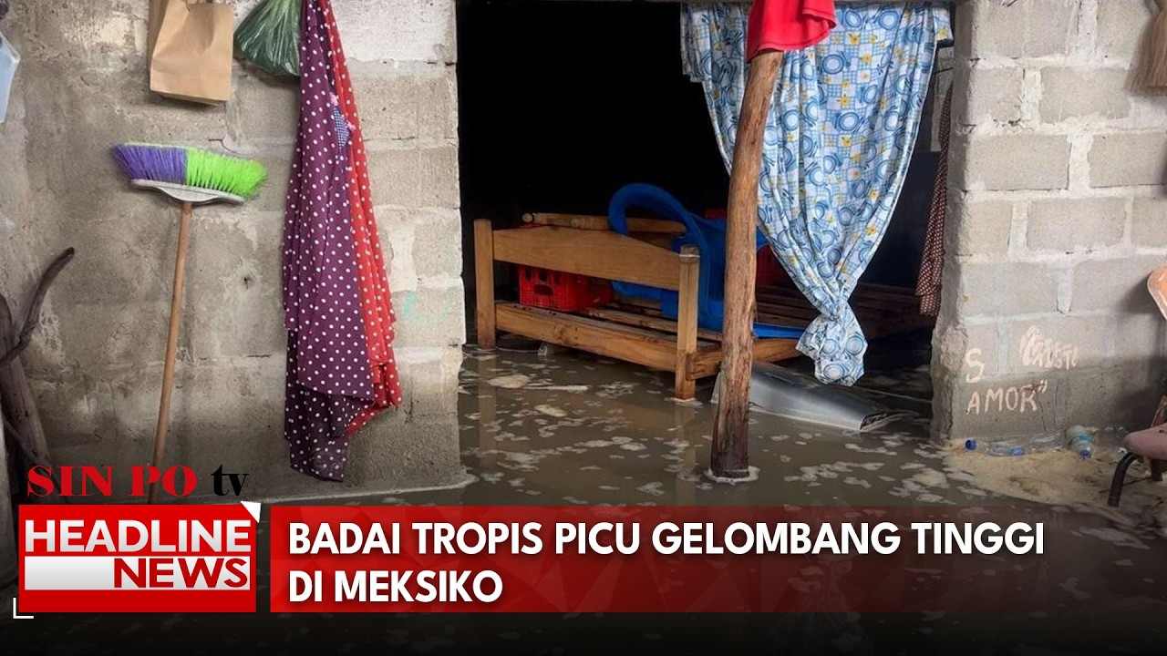 Badai Tropis Picu Gelombang Tinggi Di Meksiko