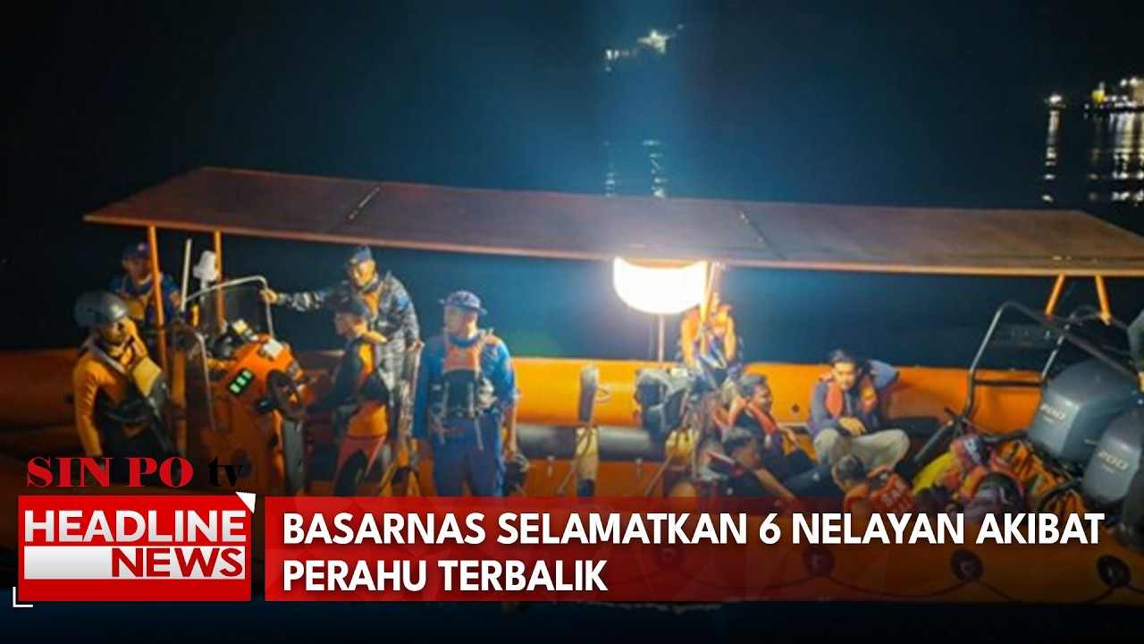 Basarnas Selamatkan Enam Nelayan Akibat Perahu Terbalik