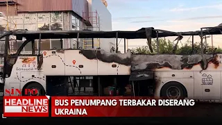 Bus Penumpang Terbakar Diserang Ukraina