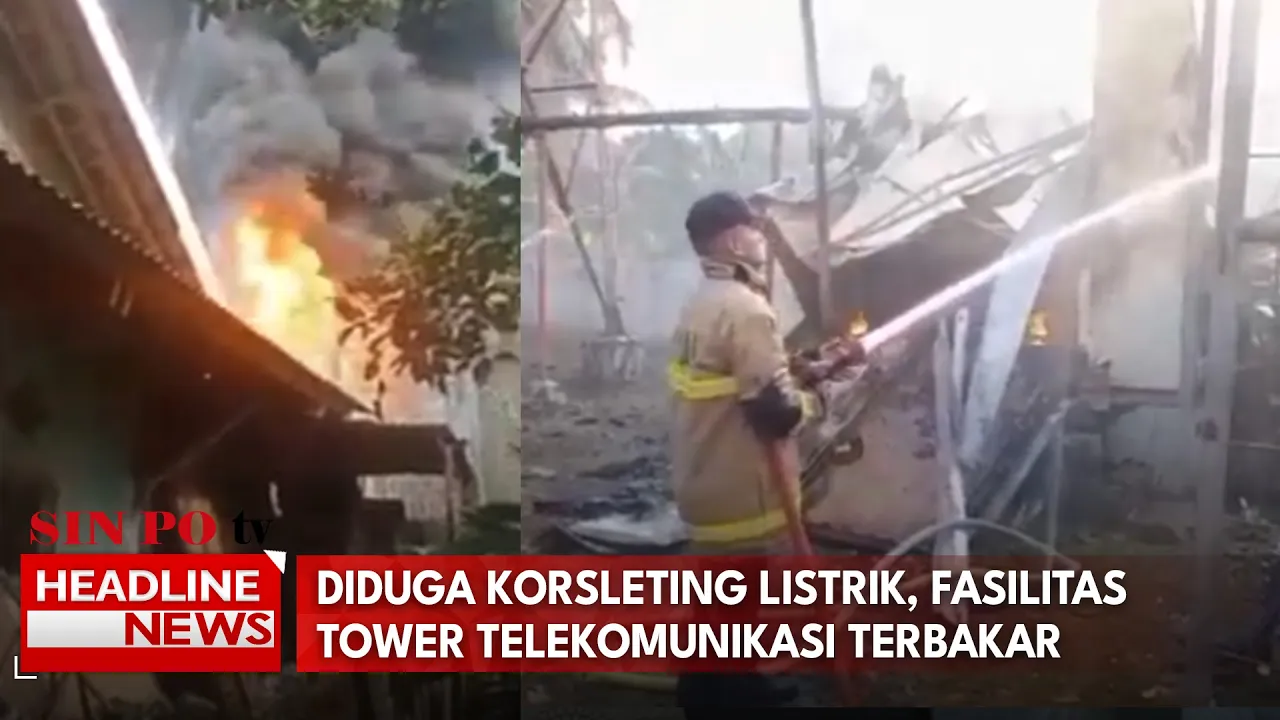 Diduga Korsleting Listrik, Fasilitas Tower Telekomunikasi Terbakar