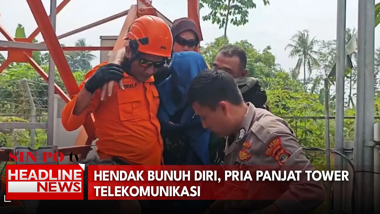 Hendak Bunuh Diri, Pria Panjat Tower Telekomunikasi