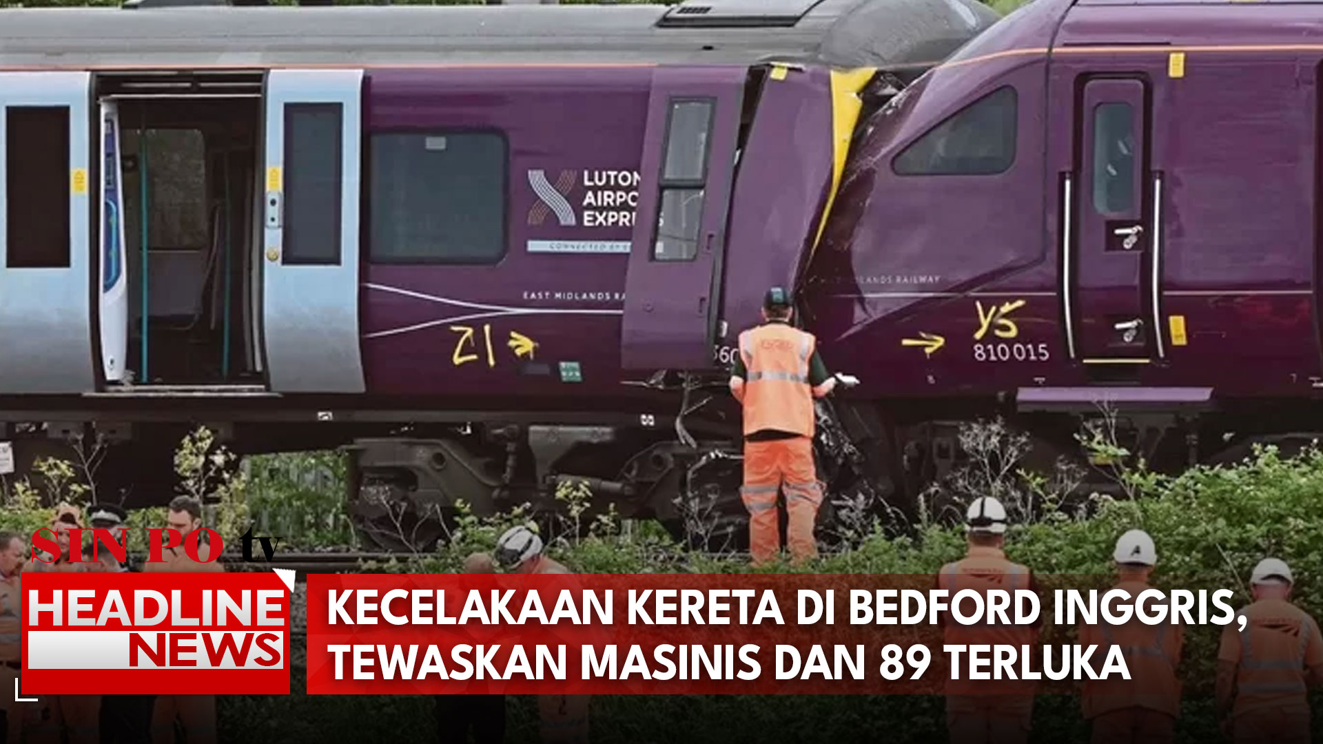 Kecelakaan Kereta di Bedford Inggris, Tewaskan Masinis dan 89 Terluka