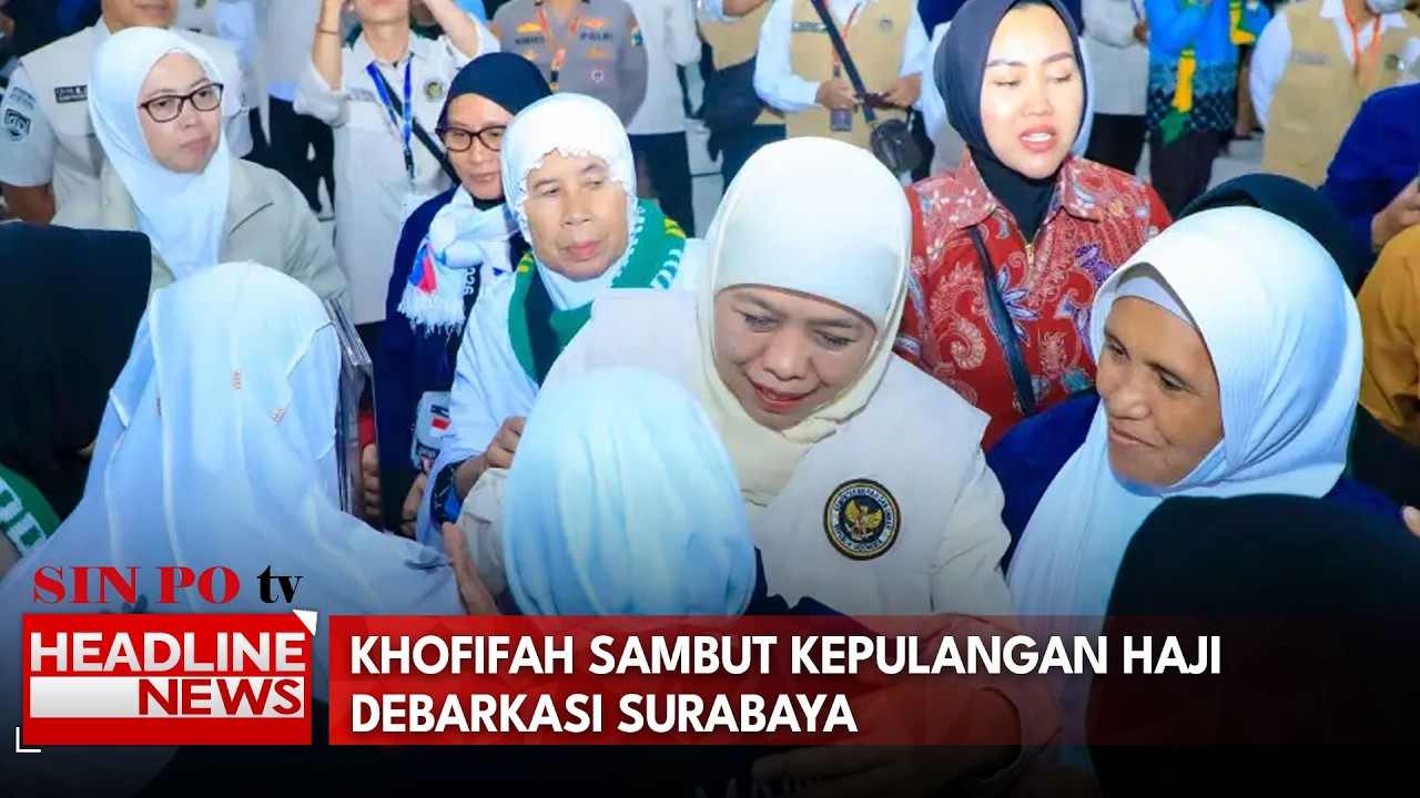 Khofifah Sambut Kepulangan Haji Debarkasi Surabaya
