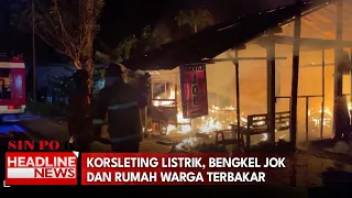 Korsleting Listrik, Bengkel Jok dan Rumah Warga Terbakar