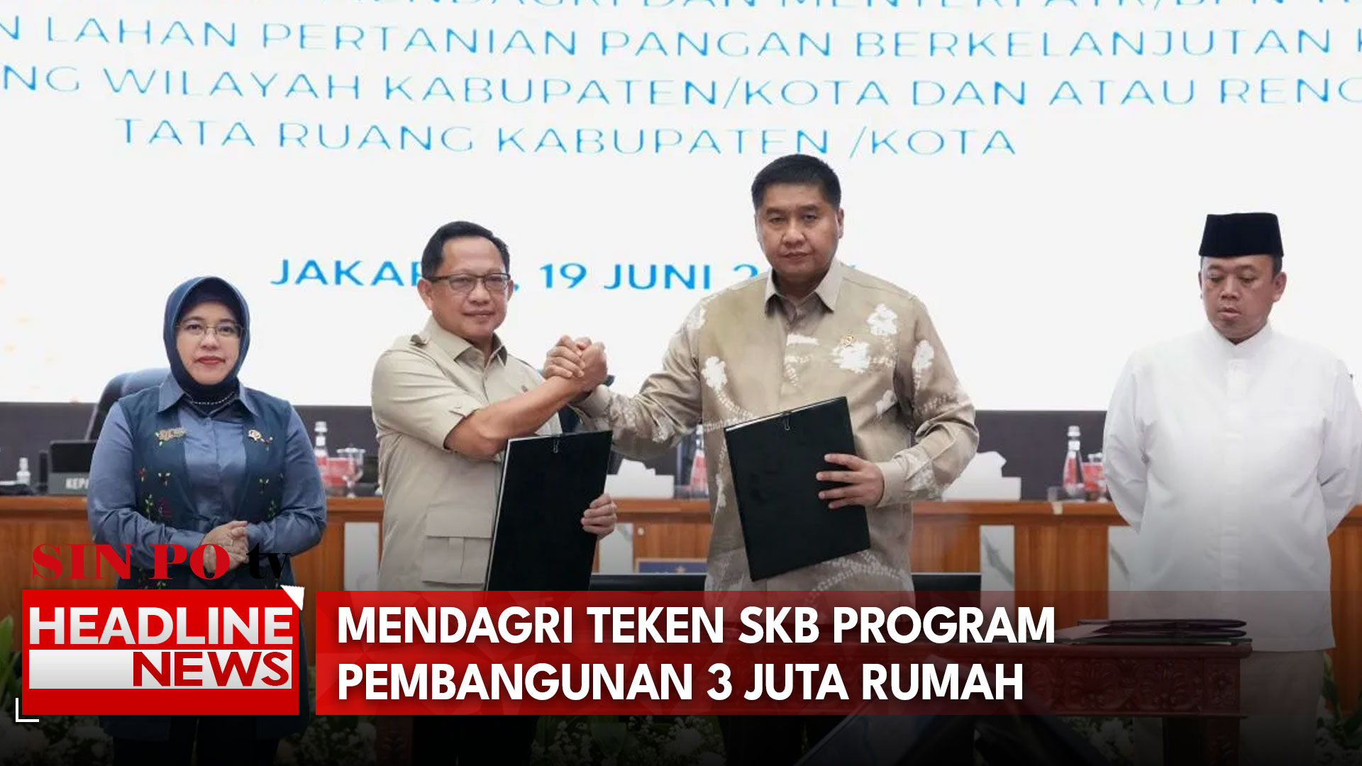 Mendagri Teken SKB Program Pembangunan 3 Juta Rumah