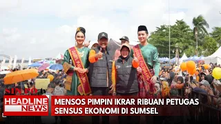 Mensos Pimpin Ikrar Ribuan Petugas Sensus Ekonomi Di Sumsel