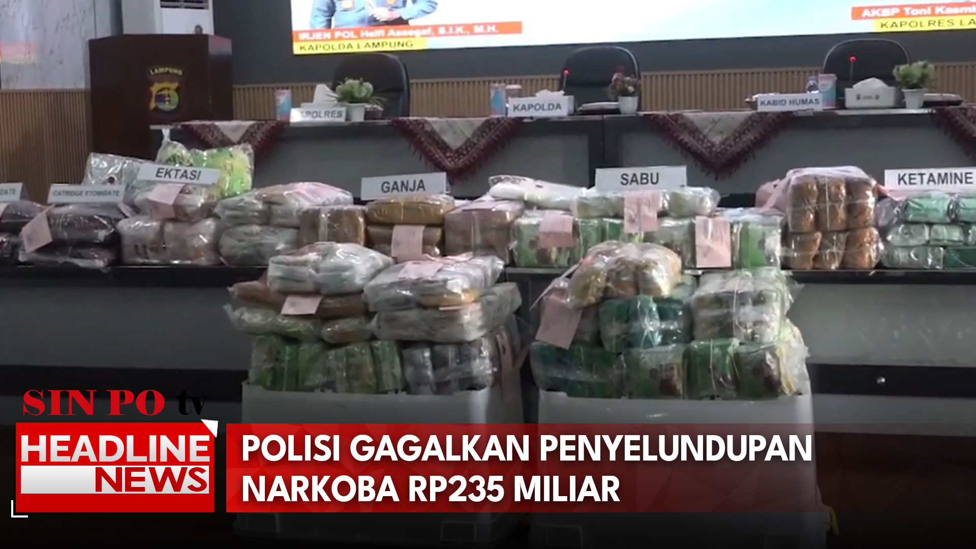 Polisi Gagalkan Penyelundupan Narkoba Rp235 Miliar
