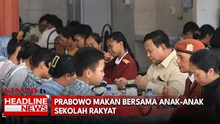 Prabowo Makan Bersama Anak-Anak Sekolah Rakyat