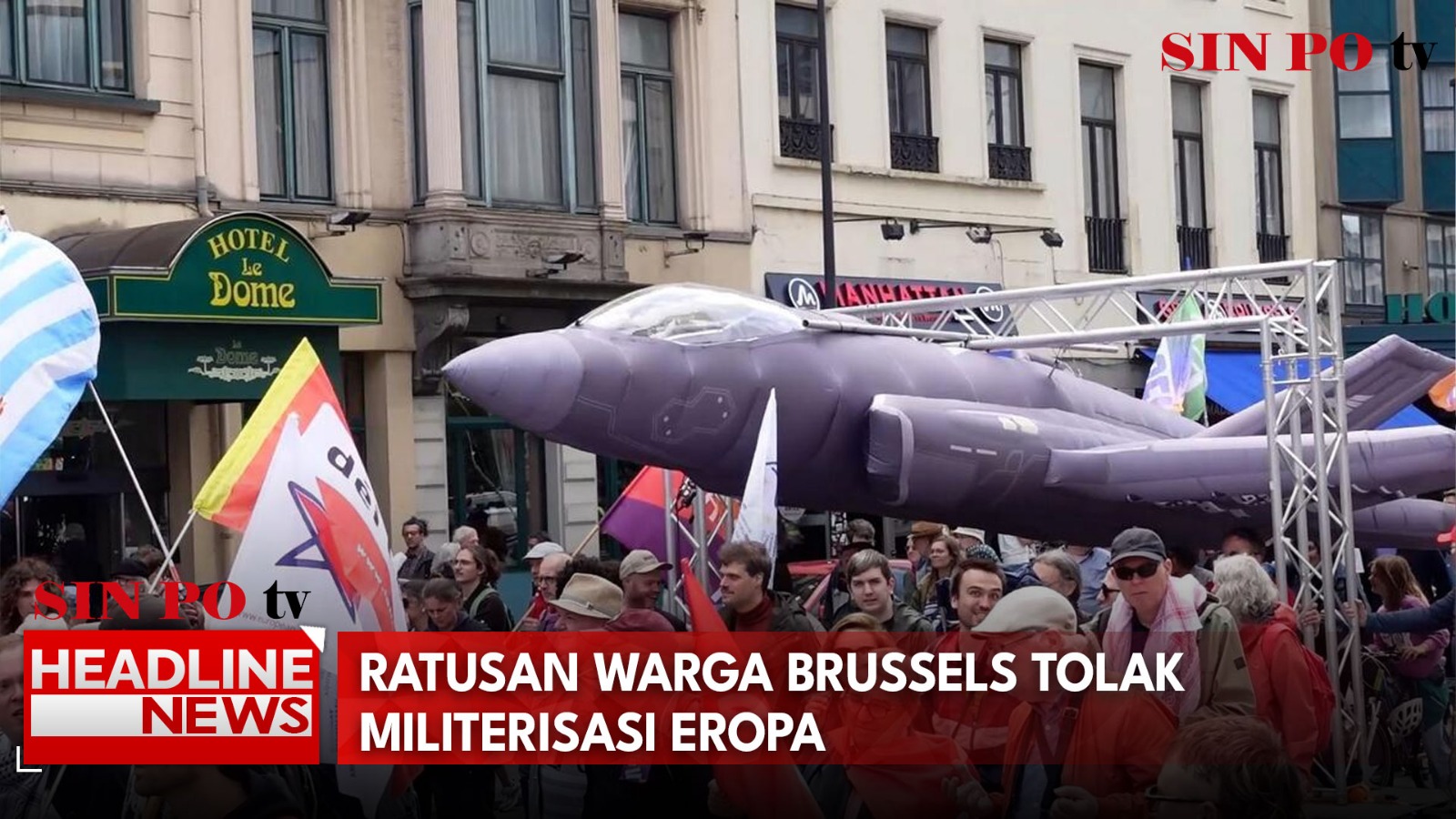 Ratusan Warga Brussels Tolak Militerisasi Eropa