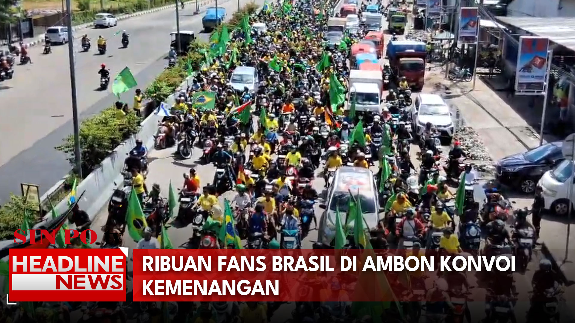 Ribuan Fans Brasil di Ambon Konvoi Kemenangan