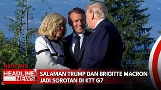 Salaman Trump Dan Brigitte Macron Jadi Sorotan Di KTT G7