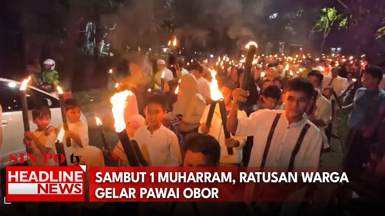 Sambut 1 Muharram, Ratusan Warga Gelar Pawai Obor
