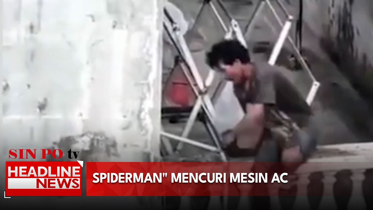 Spiderman" Mencuri Mesin AC