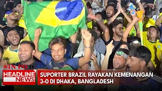 Suporter Brazil Rayakan Kemenangan 3-0 Di Dhaka, Bangladesh