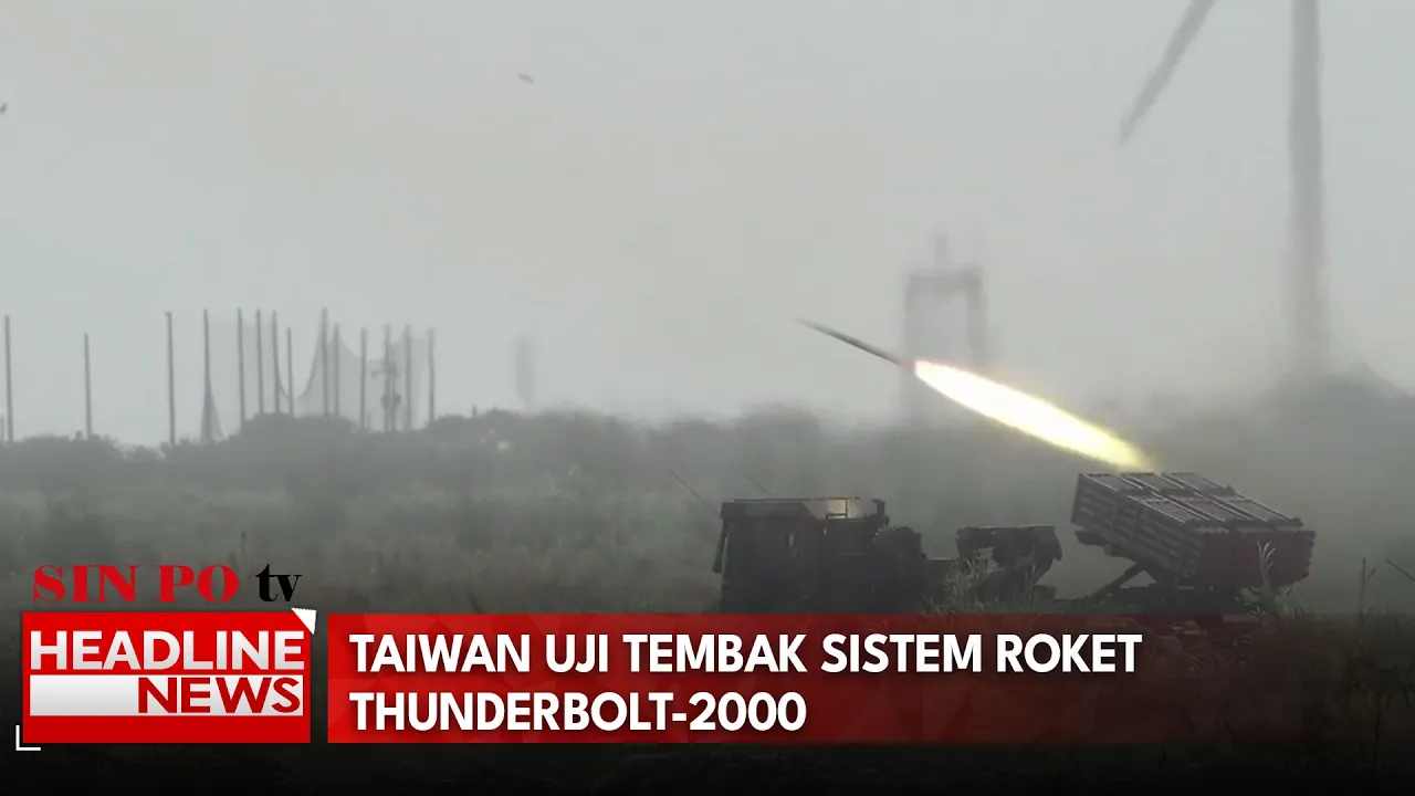 Taiwan Uji Tembak Sistem Roket Thunderbolt-2000