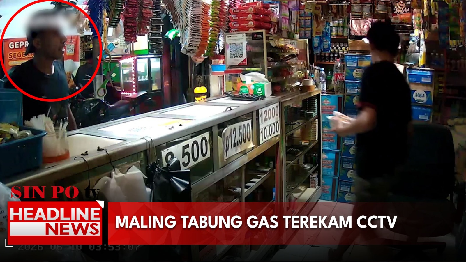 Terekam CCTV! Modus Membeli, Pemuda Curi Tabung Gas