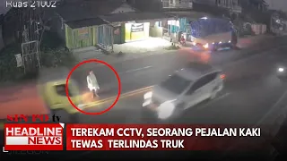 Terekam CCTV, Seorang Pejalan Kaki Tewas  Terlindas Truk