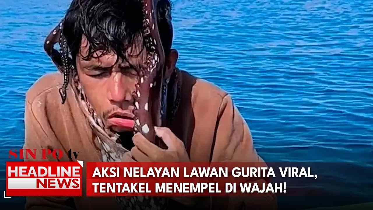 Aksi Nelayan Lawan Gurita Viral, Tentakel Menempel di Wajah!