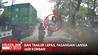 Ban Trailer Lepas, Pasangan Lansia Jadi Korban