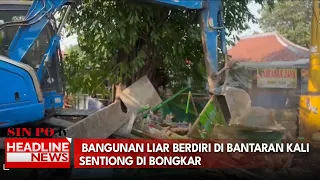 Bangunan Liar Berdiri Di Bantaran Kali Sentiong di Bongkar