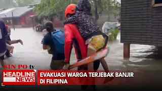 Evakuasi Warga Terjebak Banjir Di Filipina