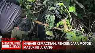 Hindari Kemacetan, Pengendara Motor Masuk Ke Jurang