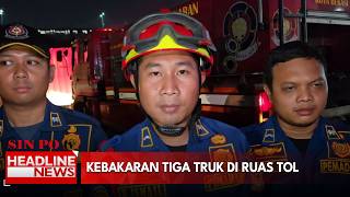 Kebakaran Tiga Truk di Ruas Tol