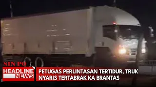 Petugas Perlintasan Tertidur, Truk Nyaris Tertabrak KA Brantas