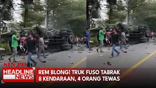 Rem Blong! Truk Fuso Tabrak 8 Kendaraan, 4 Orang Tewas