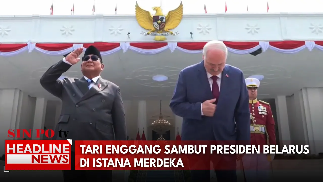 Tari Enggang Sambut Presiden Belarus di Istana Merdeka