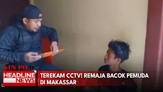 Terekam CCTV! Remaja Bacok Pemuda di Makassar