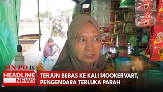 Terjun Bebas ke Kali Mookervart, Pengendara Terluka Parah
