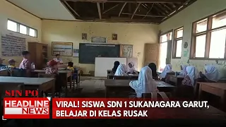 Viral! Siswa SDN 1 Sukanagara Garut, Belajar Di Kelas Rusak