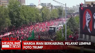 Warga Iran Berkabung, Pelayat Lempar Foto Trump