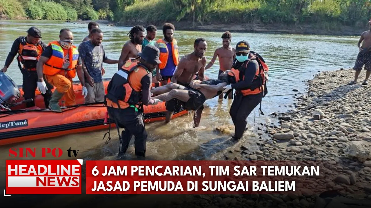6 Jam Pencarian, Tim Sar Temukan Jasad Pemuda Di Sungai Baliem