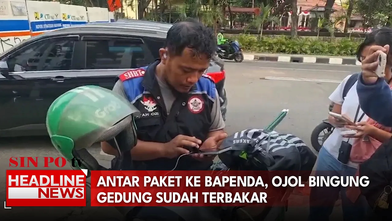 Antar Paket ke Bapenda, Ojol Bingung Gedung Sudah Terbakar