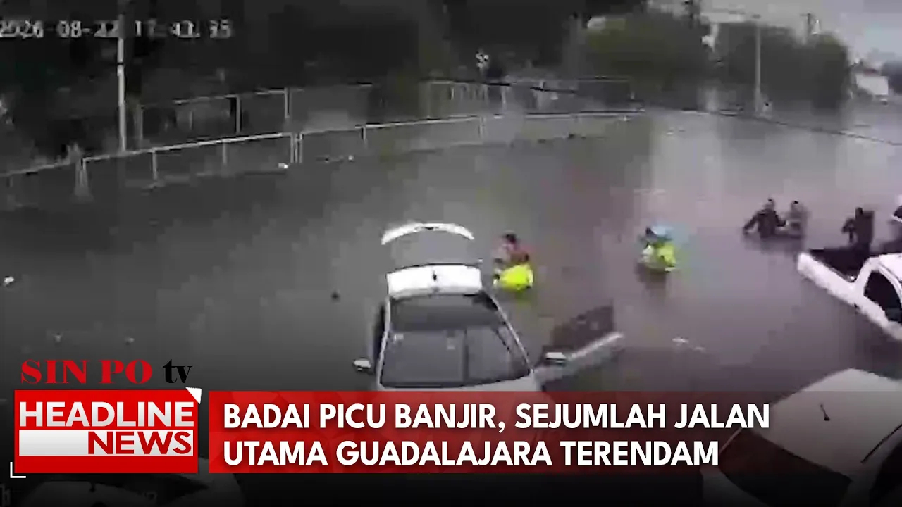 Badai Picu Banjir, Sejumlah Jalan Utama Guadalajara Terendam