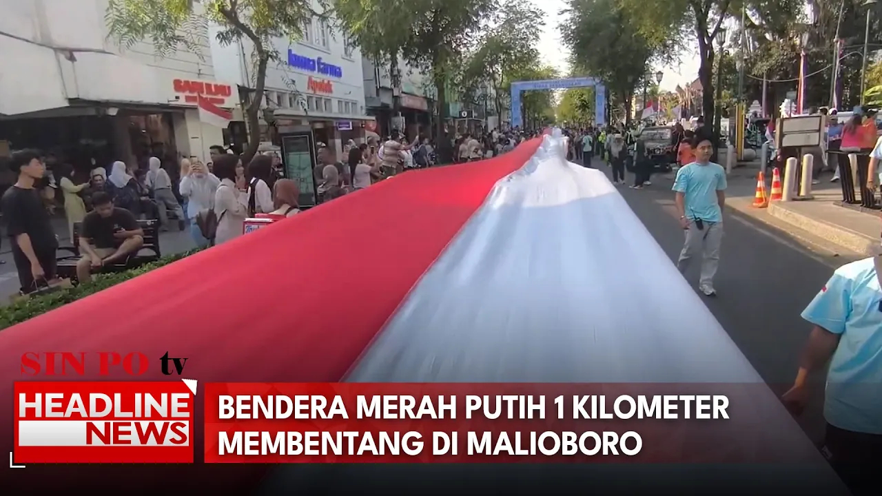 Bendera Merah Putih 1 Kilometer Membentang Di Malioboro