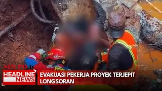 Evakuasi Pekerja Proyek Terjepit Longsoran