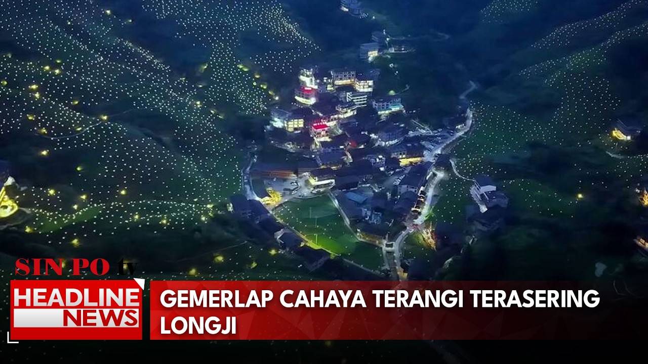 Gemerlap Cahaya Terangi Terasering Longji