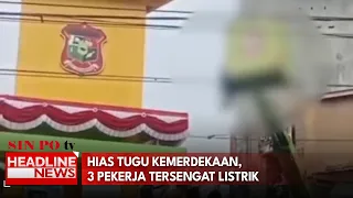 Hias Tugu Kemerdekaan, Tiga Pekerja Tersengat Listrik