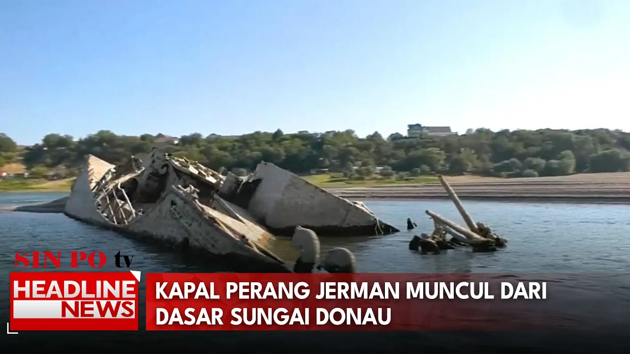 Kapal Perang Jerman Muncul Dari Dasar Sungai Donau
