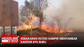 Kebakaran Hutan Hampir Menyambar Kantor KPU Buru