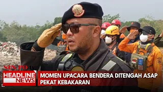 Momen Upacara Bendera Ditengah Asap Pekat Kebakaran