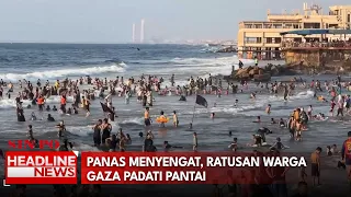 Panas Menyengat, Ratusan Warga Gaza Padati Pantai